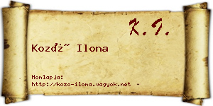 Kozó Ilona névjegykártya