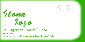 ilona kozo business card